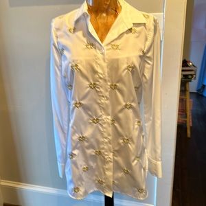 Detailed long J Crew blouse. Like new. Worn once